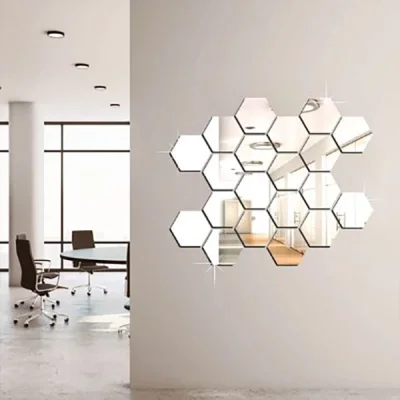 Set de 12 buc. Autocolante cu oglindă - HEXAGEM®