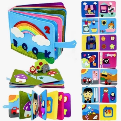 Carte educațională Montessori senzorială 3D FIRSTBOOK®