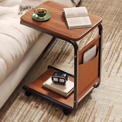 Masă mobilă în formă de C pe roți - DESKCART®
