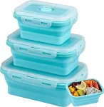 Set de 4 cutii pliabile din silicon pentru depozitarea alimentelor POPLATE® set de 4 cutii pliabile din silicon pentru depozitarea alimentelor poplate
